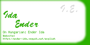 ida ender business card